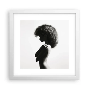 Plakat w białej ramie - Jak kwiat na smukłej łodydze - 30x30 cm