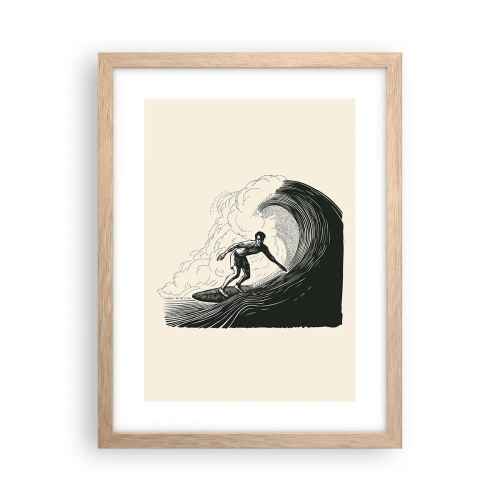 Plakat w ramie jasny dąb - Król fali - 30x40 cm