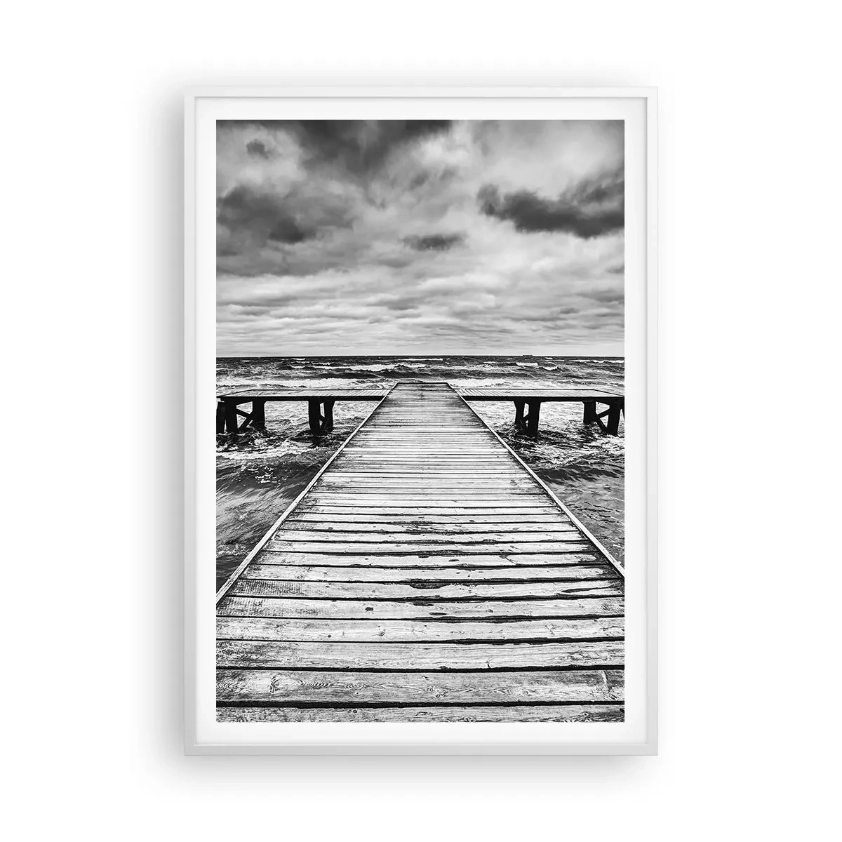 Plakat w białej ramie - Czekam na wiatr, co rozgoni… - 70x100 cm