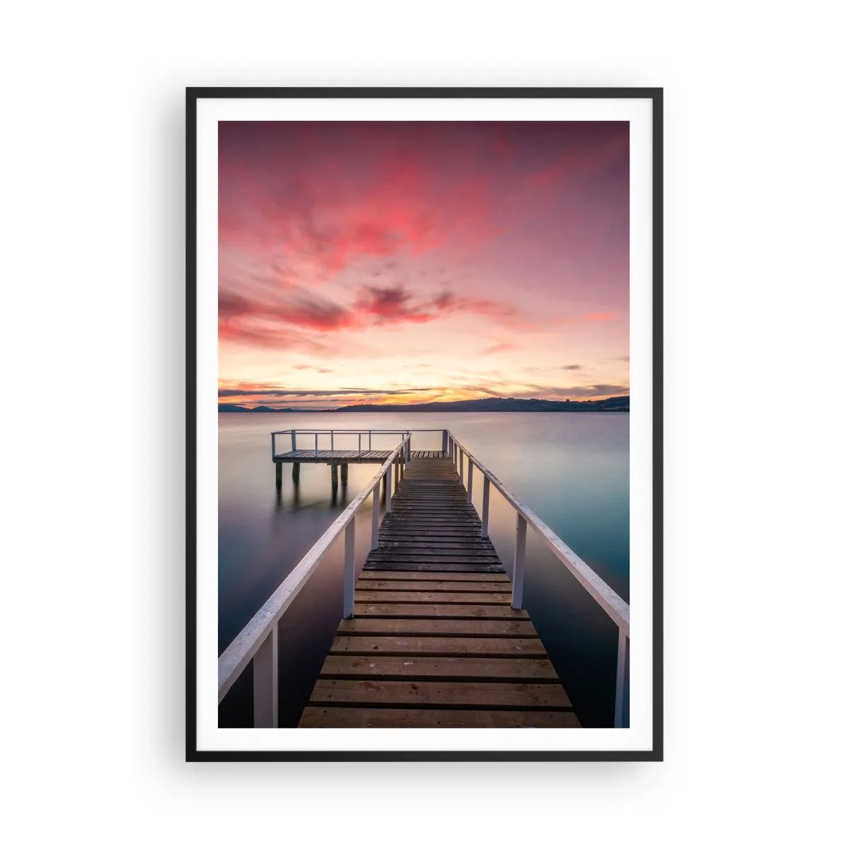 Plakat w czarnej ramie - Łagodny płomień wieczoru - 70x100 cm