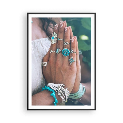 Plakat w czarnej ramie - Witaj w centrum bytu - 70x100 cm