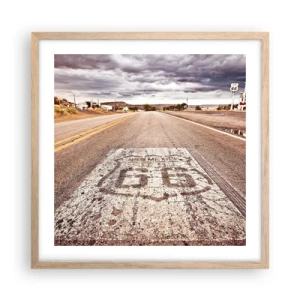 Plakat w ramie jasny dąb - Mother Road - amerykańska legenda - 50x50 cm
