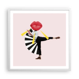 Plakat w białej ramie - Surrealistyczny pop-art - 60x60 cm