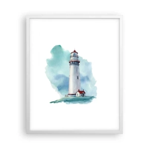 Plakat w białej ramie - Łagodna siostra błękitu - 40x50 cm