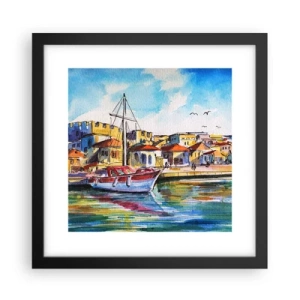 Plakat w czarnej ramie - Tęczowe popołudnie - 30x30 cm