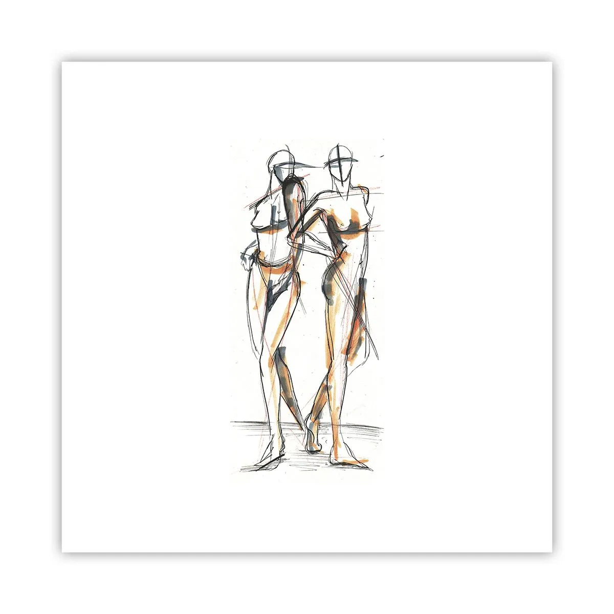 Plakat - Studium wdzięku - 30x30 cm