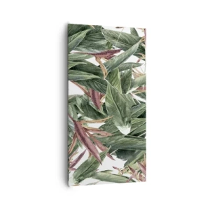 Obraz na płótnie - Szmaragdowo-liliowy gąszcz - 65x120 cm