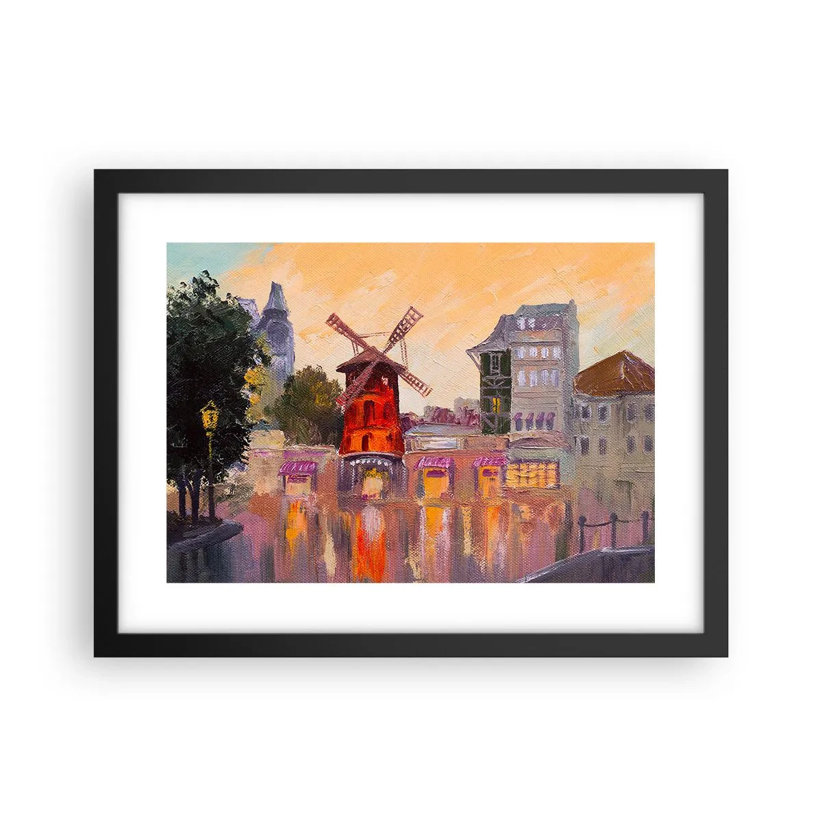 Plakat w czarnej ramie - Paryskie ikony – Moulin Rouge - 40x30 cm