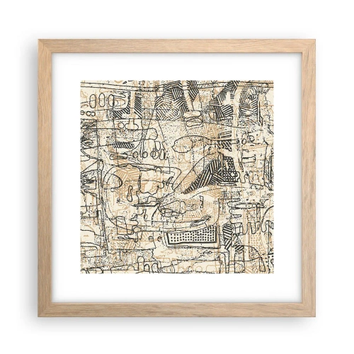 Plakat w ramie jasny dąb - Czeka na rozszyfrowanie - 30x30 cm