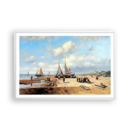 Plakat w białej ramie - Po udanym połowie - 91x61 cm