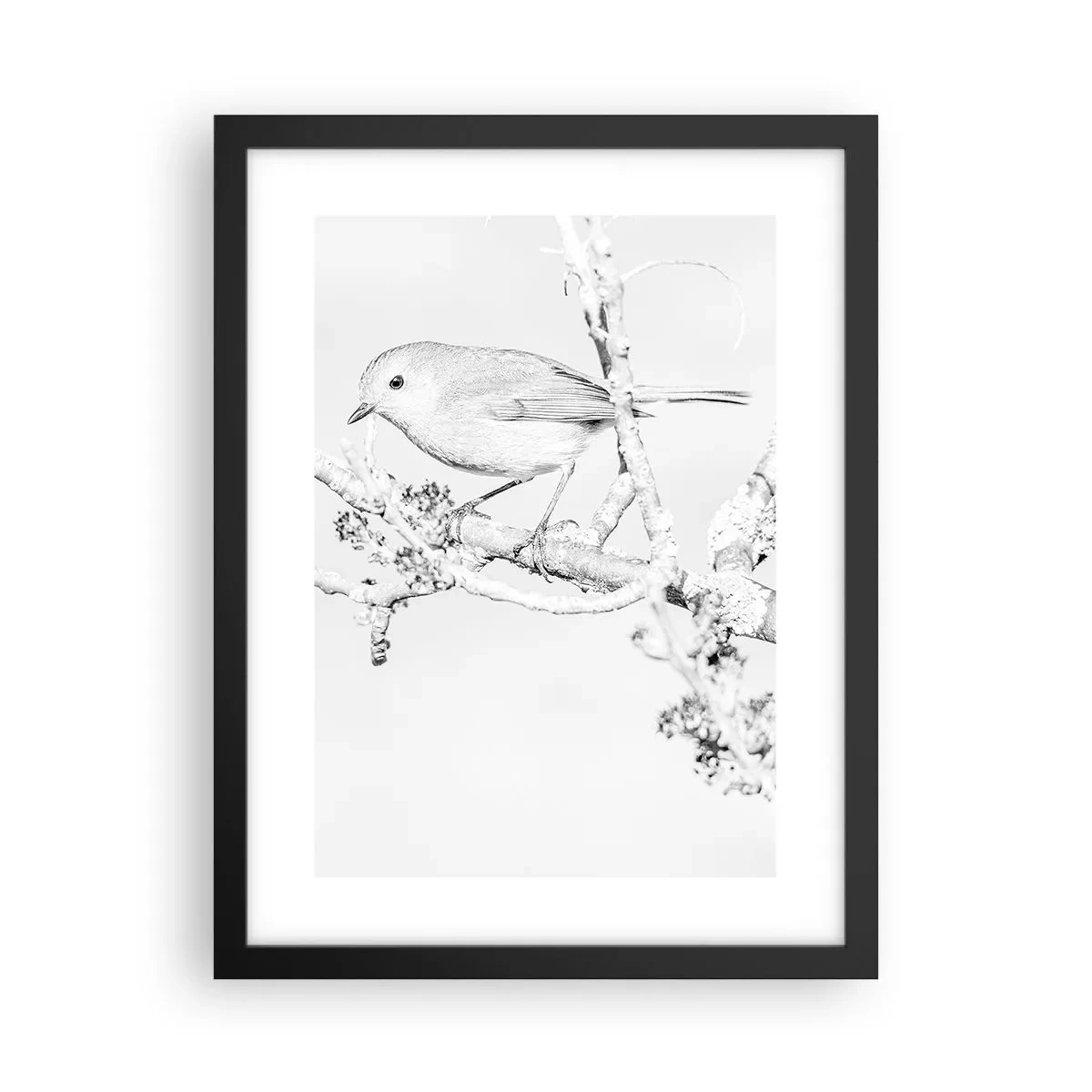 Plakat w czarnej ramie - Zimowy poranek - 30x40 cm