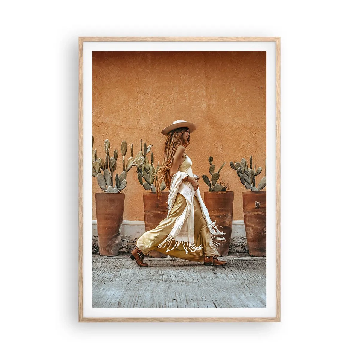 Plakat w ramie jasny dąb - W stylu hippie - 70x100 cm