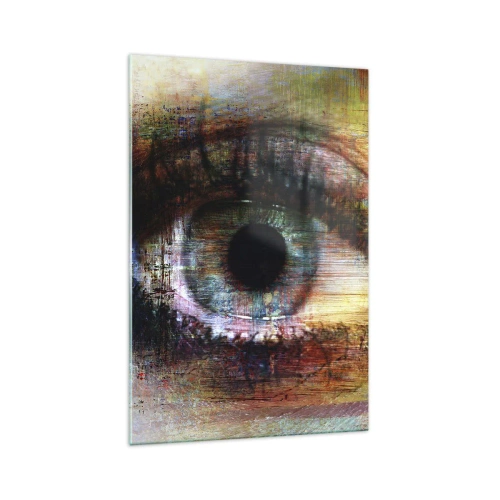 Obraz na szkle - Artystyczne oko w wielobarwnej abstrakcji - 70x100cm - Można zajrzec w duszę - Nowoczesna dekoracja ścienna do salonu i sypialni ARTTOR