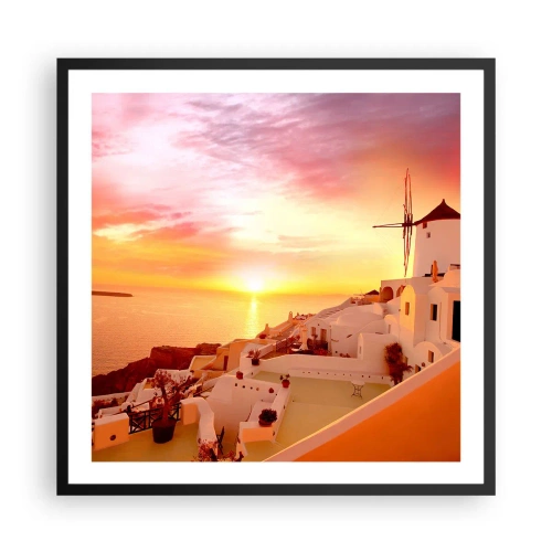 Plakat w czarnej ramie - Rozpłynąć się w bieli i złocie - 60x60 cm