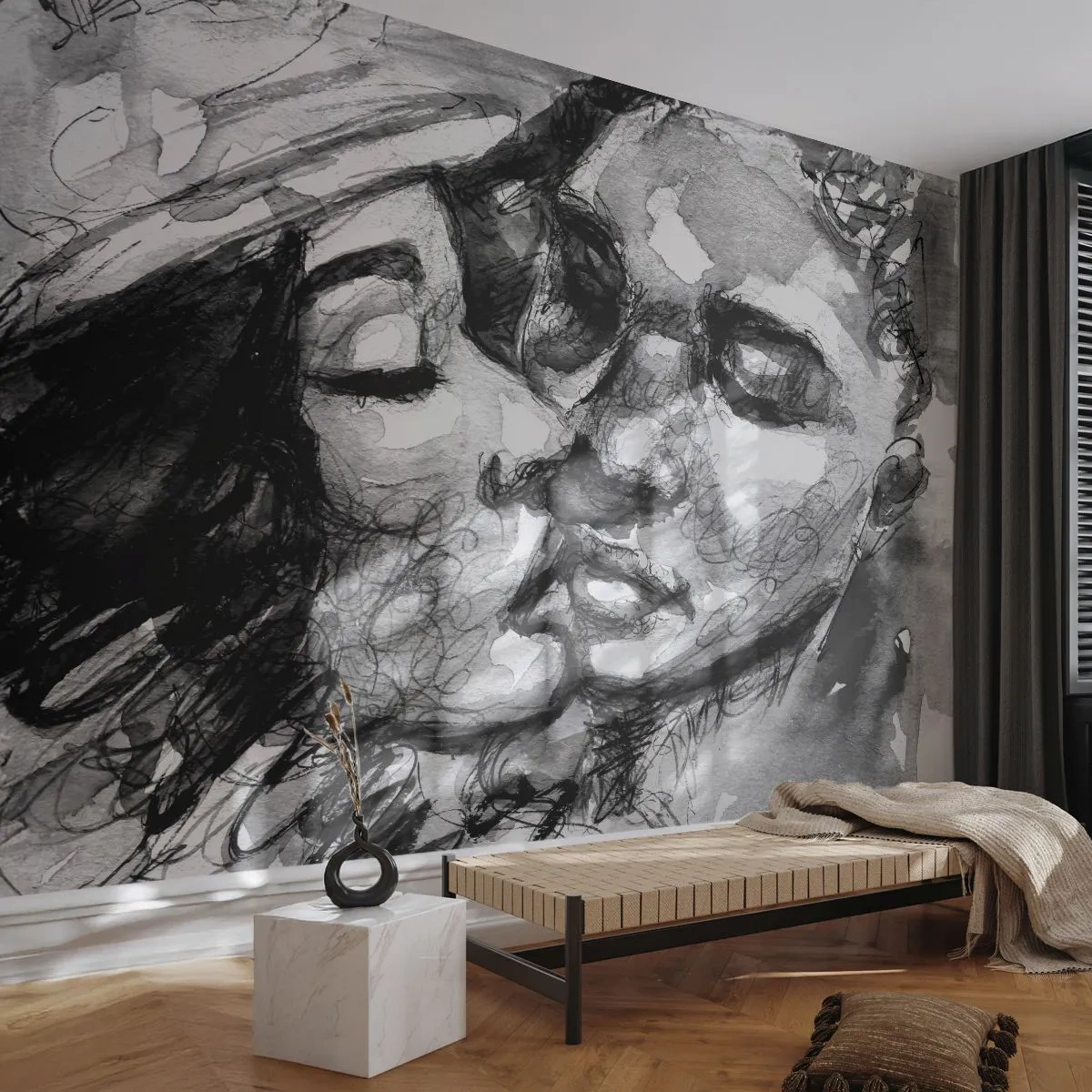 Fototapeta Standard Eco - Czuła chwila - Całusy, Miłość, Zakochani - 200x140 cm