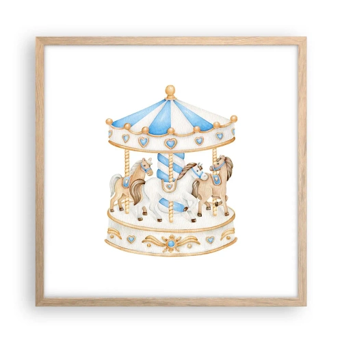 Plakat w ramie jasny dąb - Słodkie dzieciństwo - 50x50 cm