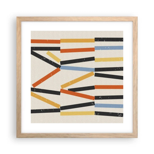 Plakat w ramie jasny dąb - Kompozycja na poziomie - 40x40 cm