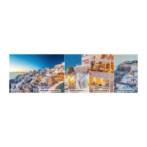 Fototapeta Próbka Premium Canvas - Esencja greckości - Santorini, Architektura, Grecja - 100x30 cm