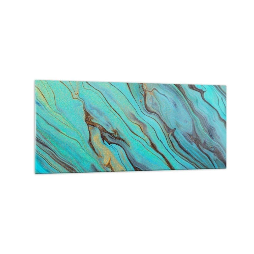 Obraz na szkle - Turkusowy przypływ - 120x50 cm