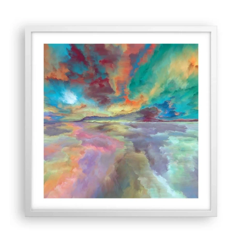 Plakat w białej ramie - Dwa nieba - 50x50 cm