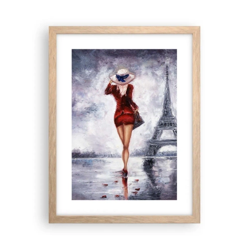 Plakat w ramie jasny dąb - Paryskie symbole - 30x40 cm