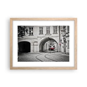 Plakat w ramie jasny dąb - Przez miejski labirynt - 40x30 cm