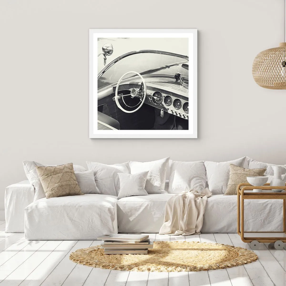 Plakat w białej ramie - Pogoda dla bogaczy - 30x30 cm