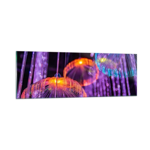 Obraz na szkle - Świetlna fontanna - 90x30 cm