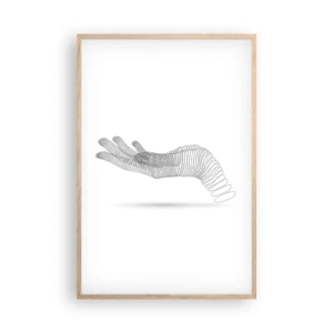 Plakat w ramie jasny dąb - Sprężysta dłoń - 61x91 cm