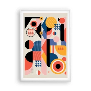 Plakat w białej ramie - Kompozycja: pobaw się - 70x100 cm