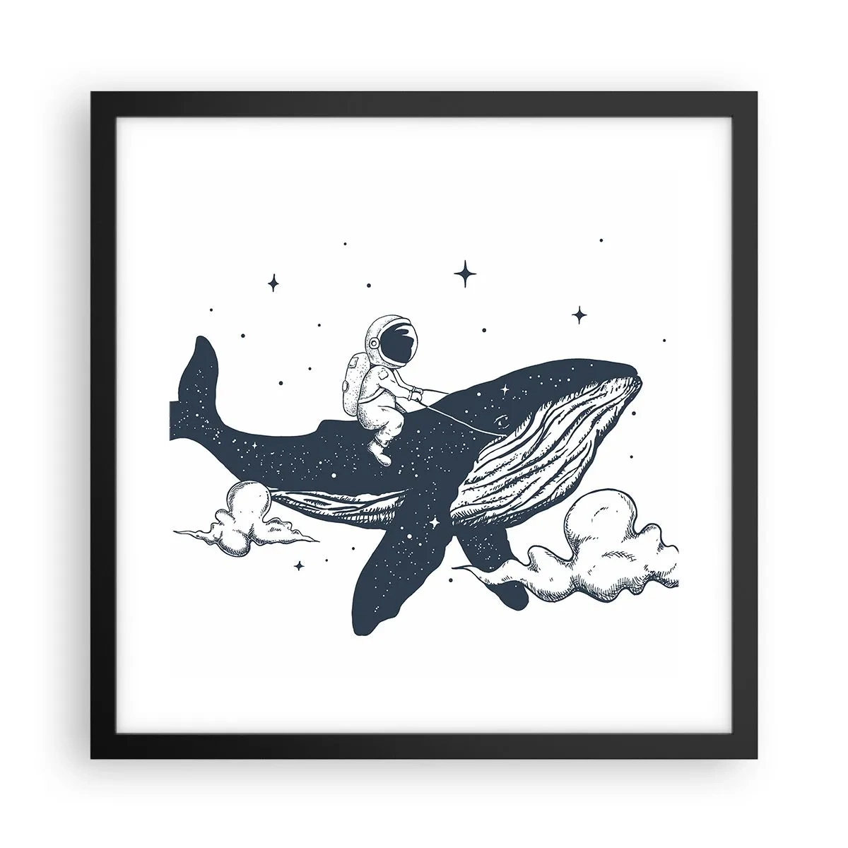 Plakat w czarnej ramie - Kosmiczna przygoda - 40x40 cm