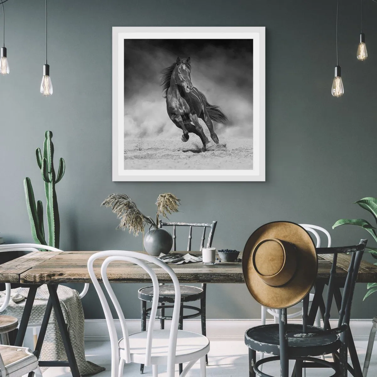 Plakat w białej ramie - Godny samego emira - 40x40 cm