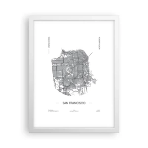 Plakat w białej ramie - Anatomia San Francisco - 30x40 cm
