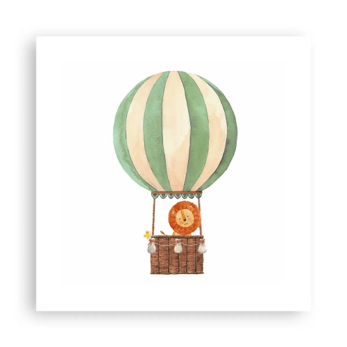 Plakat - Podróże Leona - 40x40 cm