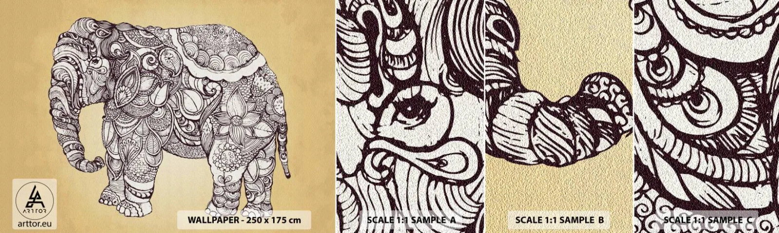 Fototapeta Próbka Samoprzylepna Deluxe Sticker - Słoń się zasłonił - Słoń, Indyjski, Zwierzę - 100x30 cm