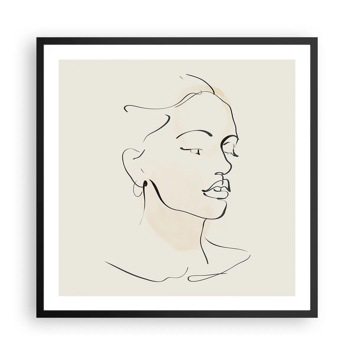 Plakat w czarnej ramie - Pewną kreską - 60x60 cm