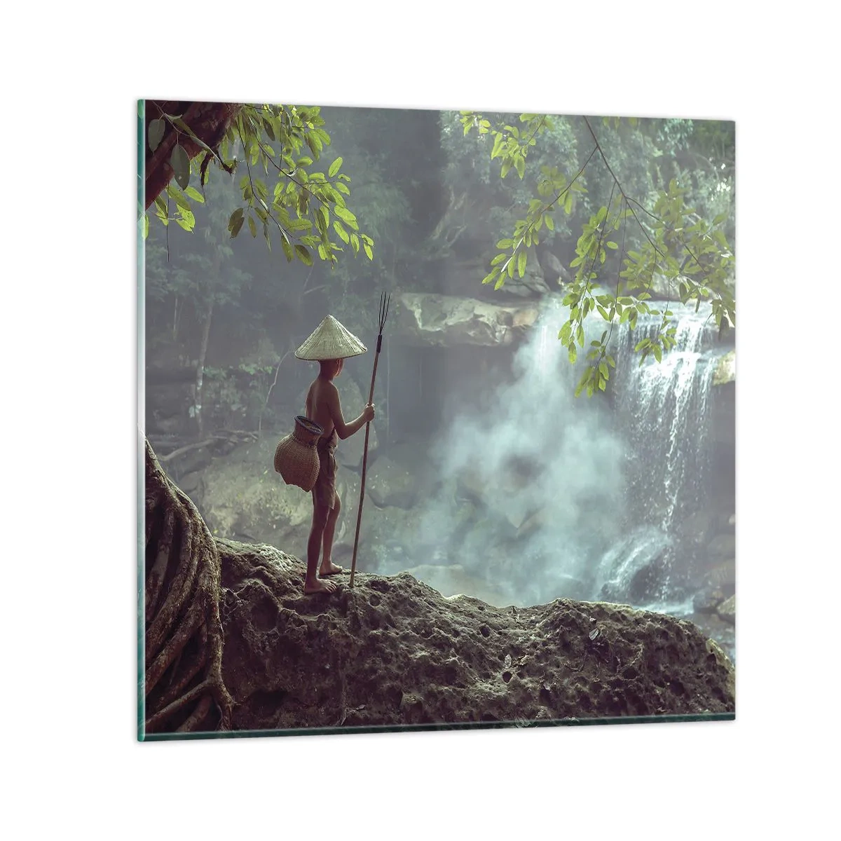 Obraz na szkle - Zaprzyjaźniony z naturą - 60x60 cm