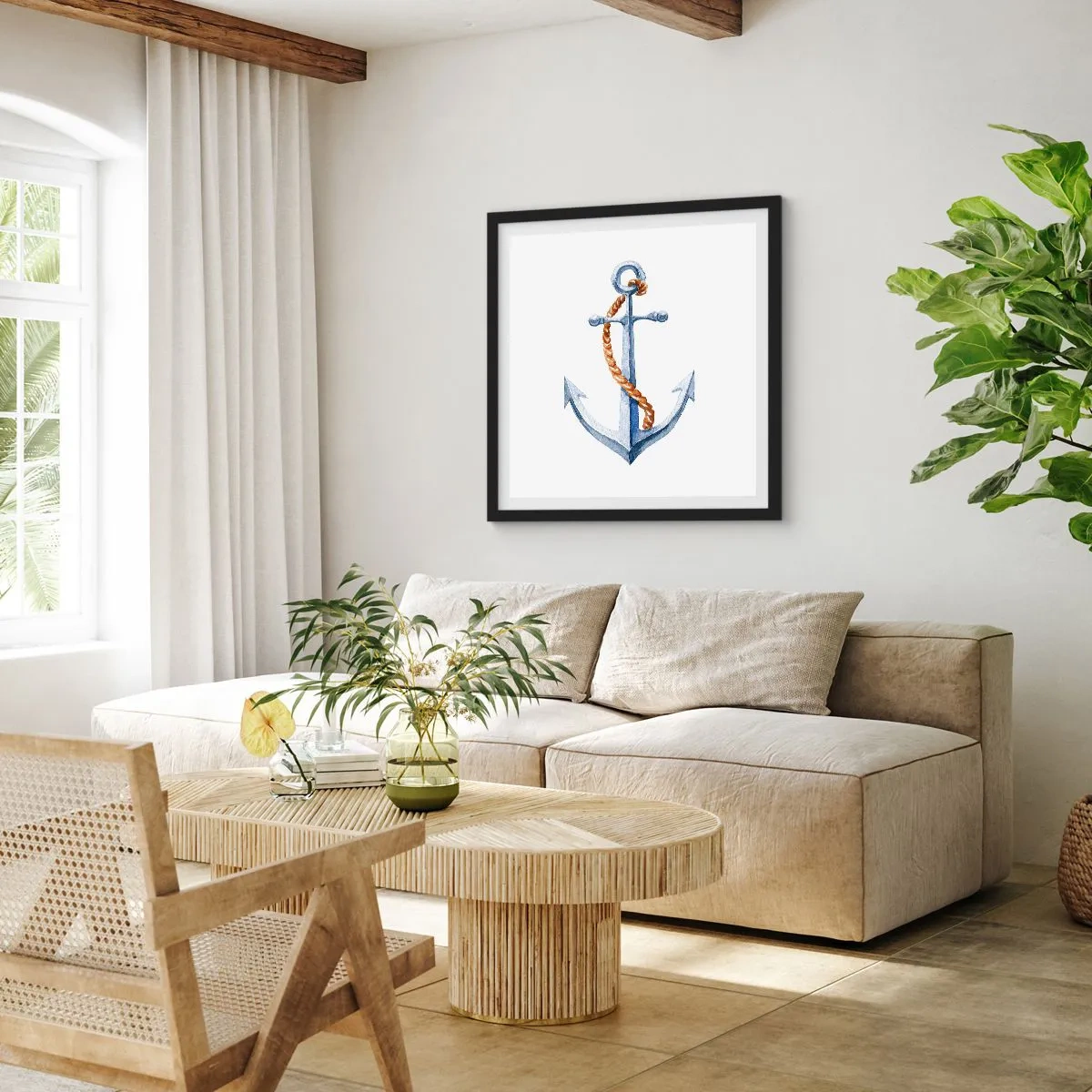 Plakat w czarnej ramie - Ahoj przygodo! - 40x40 cm