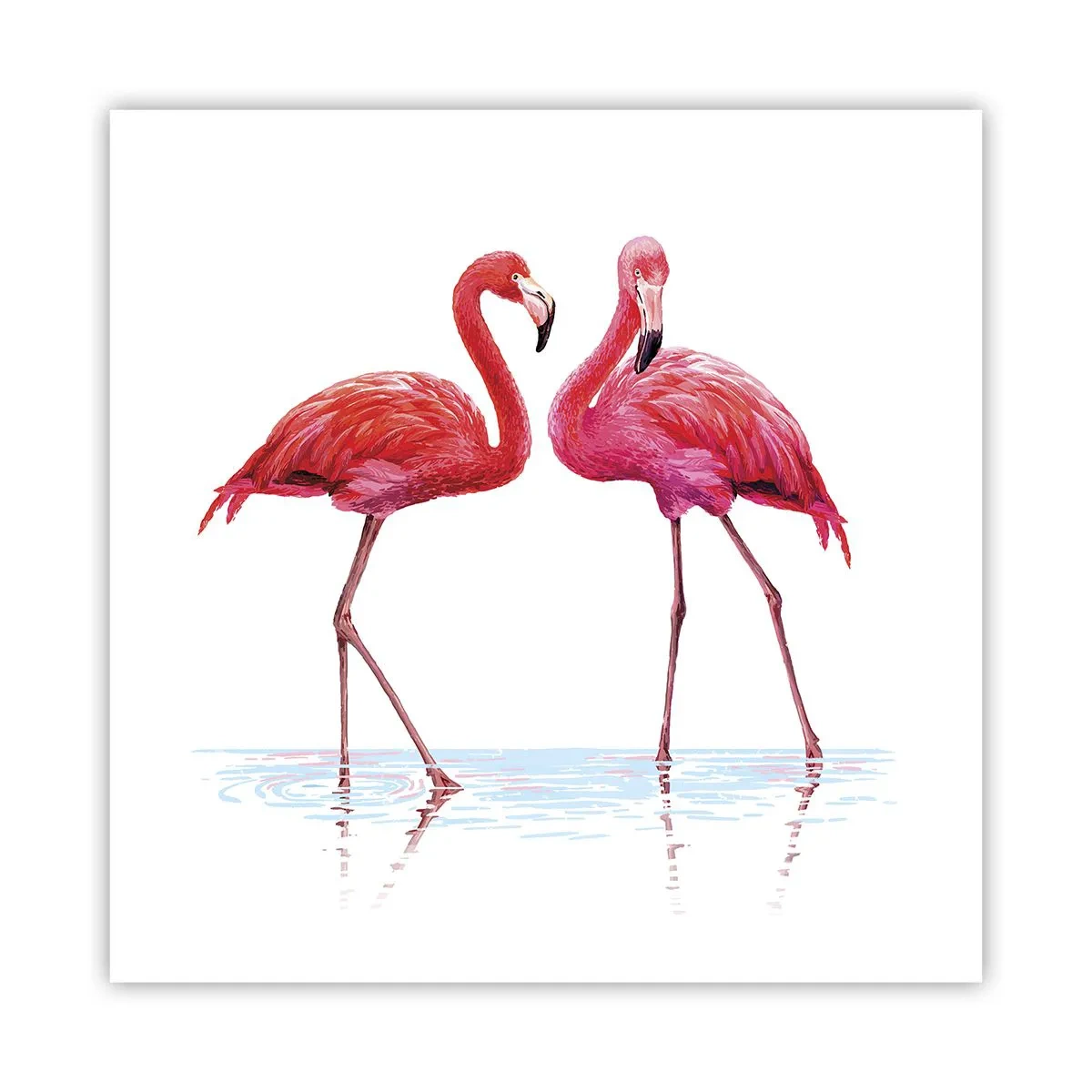 Plakat - Różowe randez-vous - 60x60 cm