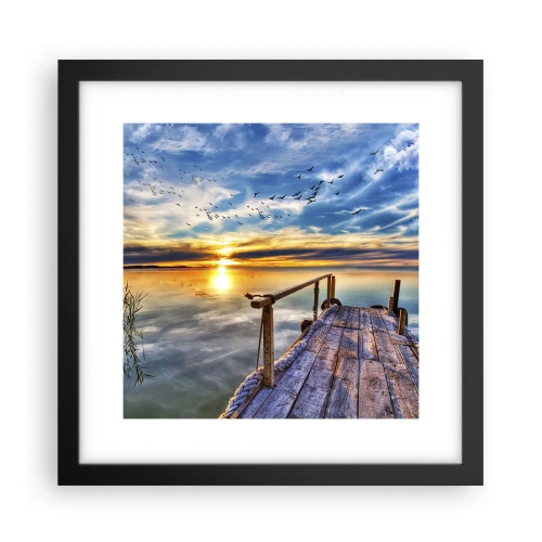 Plakat w czarnej ramie - Wiatr idzie na spoczynek - 30x30 cm
