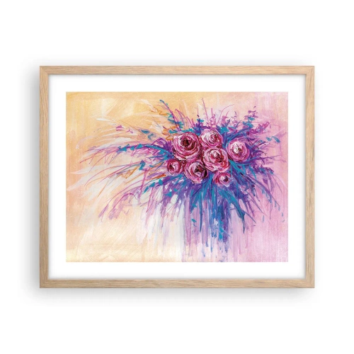 Plakat w ramie jasny dąb - Różana fontanna - 50x40 cm