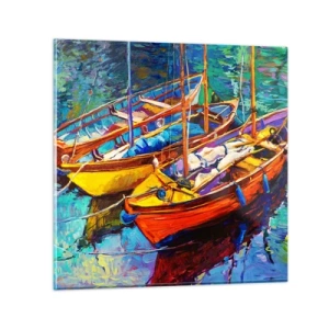 Obraz na szkle - Na wodzie gęstej od barw - 50x50 cm
