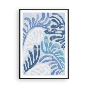 Plakat w czarnej ramie - Błękitne paprocie - 70x100 cm