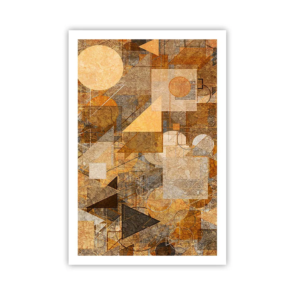 Plakat - Kubistyczne studium brązu - 61x91 cm