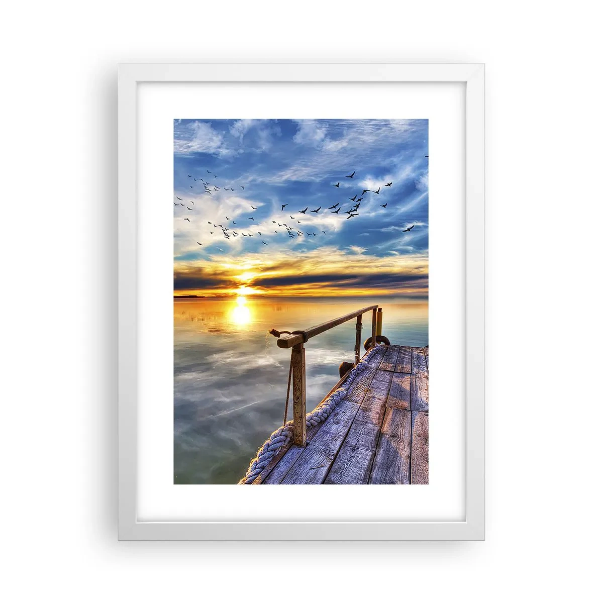 Plakat w białej ramie - Wiatr idzie na spoczynek - 30x40 cm