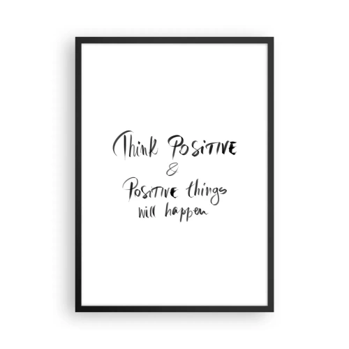 Plakat w czarnej ramie - Motywacyjny napis w czarno-białym stylu - 50x70cm - Jak żyć? - Nowoczesna dekoracja ścienna do salonu i sypialni ARTTOR