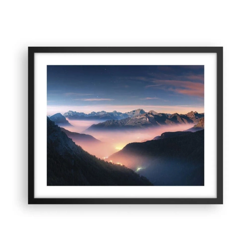 Plakat w czarnej ramie - Światło w dolinach - 50x40 cm