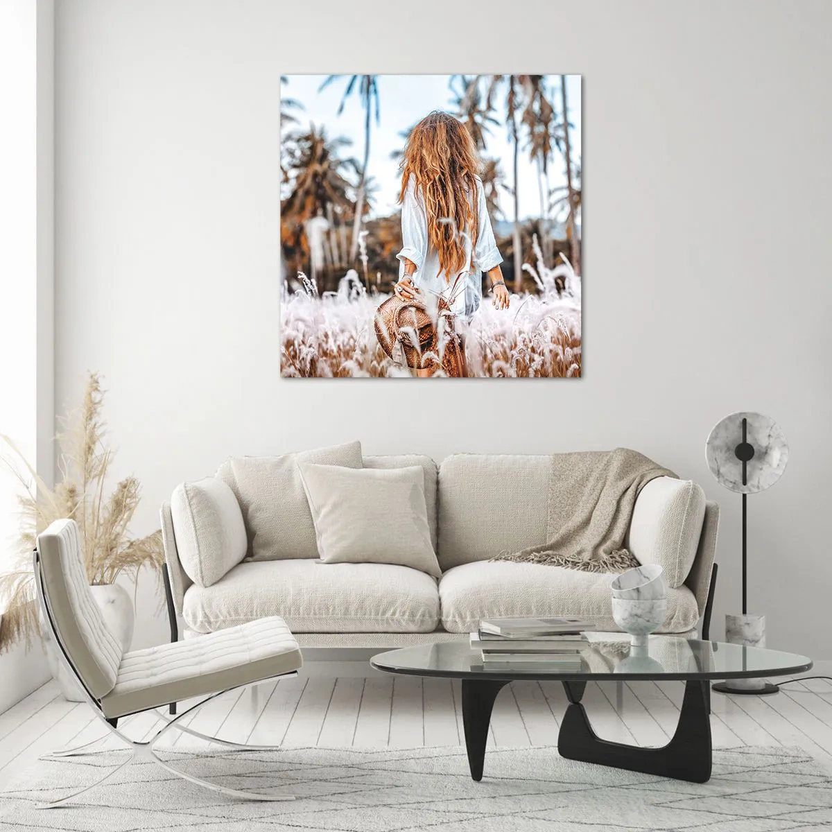 Obraz na szkle - Zrodzona z puchu traw - 60x60 cm
