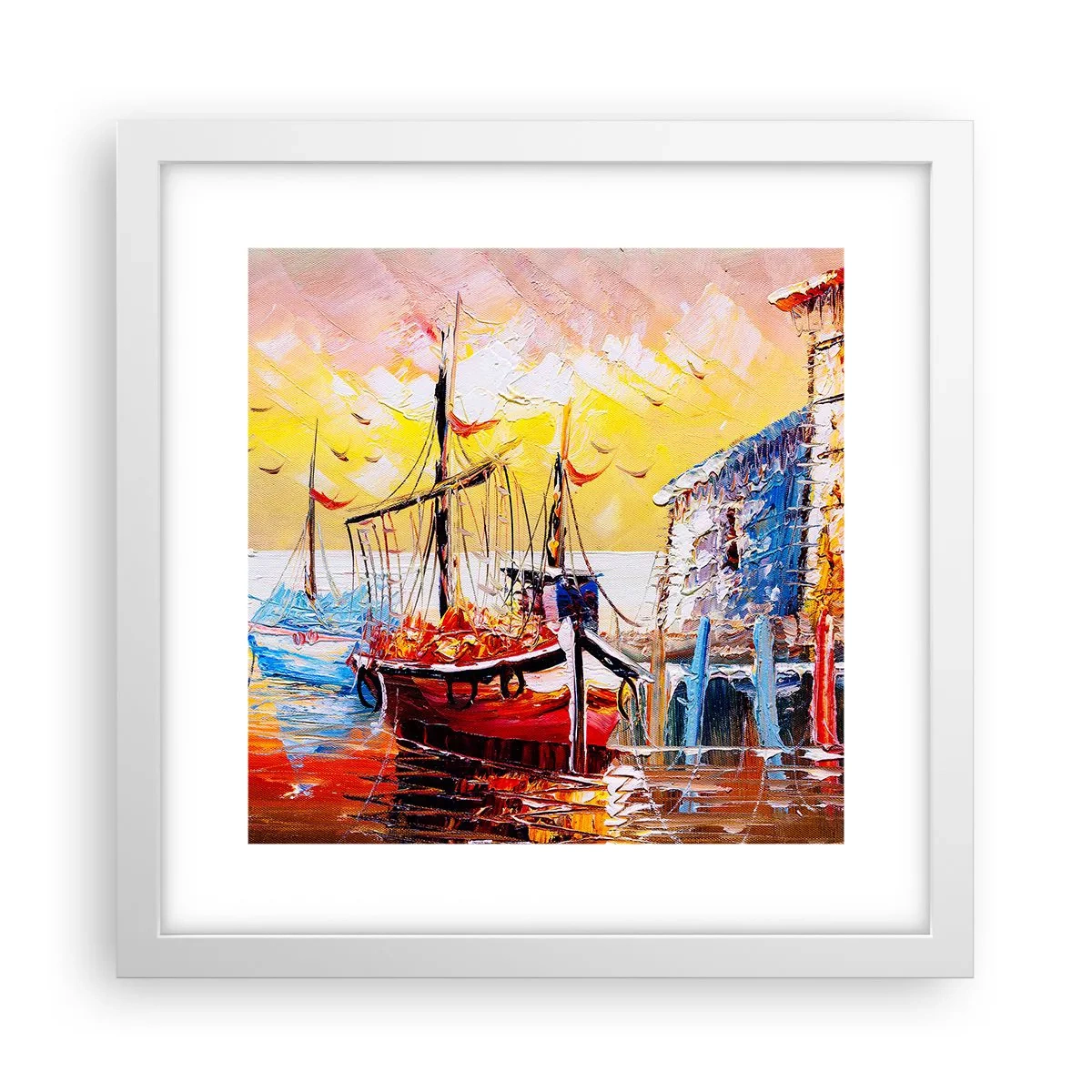 Plakat w białej ramie - Szczęśliwy powrót - 30x30 cm