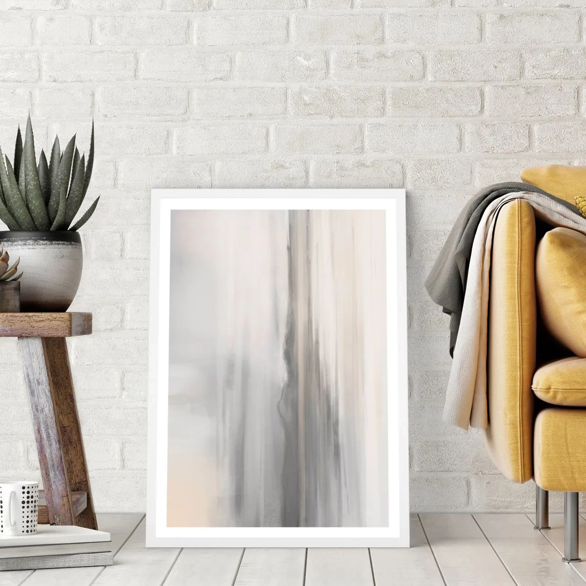 Plakat w białej ramie - Zamyślona dal - 70x100 cm